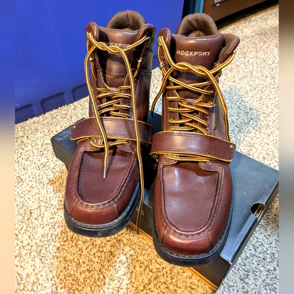 Men's Rockport Brown & Gold Boots - Picture 1 of 6